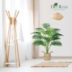 Der Rose Fake Palm Tree 28Inch Faux Plant Potted Tall Fake Plant with Hand-Woven Baskets Artificial Tree for Indoor Outdoor Home Office Bedroom Porch Balcony Decor