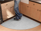 Fan Shaped Kitchen Mat 1 PCS, Cushioned Non Slip Rugs for Kitchen Floor, Absorbent Runner Comfort Standing Mats Washable for Kitchen, Office, Home (Grey, Radius 47")