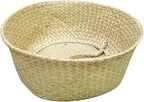 FixtureDisplays 14"X16"X10.5" Woven Seagrass Belly Plant Basket with Handles Plant Pot Handmade Home Decor Basket for Storage Plants,Laundry,Picnic,Plant Pot Cover,Beach Bag&Grocery Basket 22023-NPF