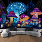 Blacklight Wall Decor Tapestry for Bedroom, Fantasy Funny Plan Wall Hanging Decor UV Reactive Black Light Moon Tapestries Art Mural Living Room Dorm Decorations Halloween Decorations Gifts