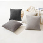 MIULEE Timeless Neutral Pillow Covers 18x18 Inch Set of 4 Mid Century Modern Grey Throw Pillows Rustic Corduroy Couch Pillowcases Nordic Home Decor for Sofa Living Room Bed