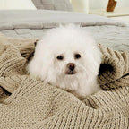 Amélie Home Chevron Chenille Knit Throw Blanket for Couch, Cozy Texture Decorative Soft Blanket for Sofa & Chair, 50"x60", Beige