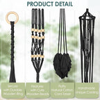 ANROYE Macrame Plant Hanger for Indoor Set of 4, Bohemian Hanging Planter with Tassels for Flower Pot, Boho Decorative Houseplant Rope Holder for Home Decor Bedroom Window Farmhouse