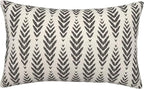 Boho Pillow Covers 12 x 20 Inch Pack of 2, Black and White Bohemian Ethnic Herringbone Pattern Decorative Throw Pillow Covers Vintage Linen Farmhouse Outdoor Pillowcase for Bedroom Home Sofa Decor