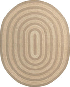 DEXI Jute Area Rug Natural Fiber 8x10 Oval, Woven Braided Durable Farmhouse Design Rugs for Living Room, Bedroom Dinning Room Office Outdoor Patio, Natural/Beige