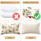 Embroidered Lumbar Pillow Covers Boho Farmhouse Daisy Tufted Pillow Covers Floral Decorative Couch PillowCases 12x20 Cottagecore Square Cushion Cover Set of 2 for Living Room Couch Sofa Bed Home Decor
