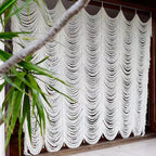 Macrame Curtain Boho Curtain Doorway Window Wall Decor Fiber Yarn Art Craftsmanship Bedroom Headboard Décor,59" W x 75" H(1 Panel)