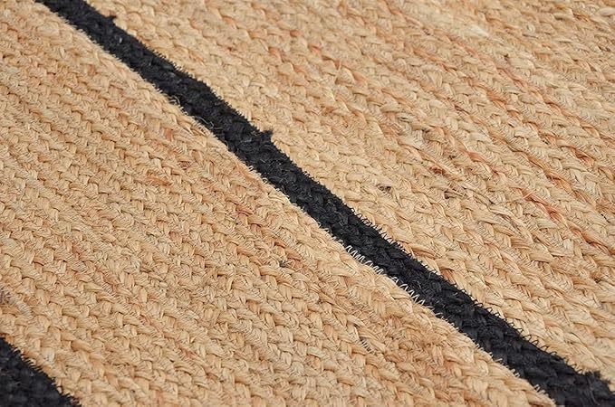 Weaving Cottage Scalloped Natural Jute Area Rug |Black, 2X3 FT Handwoven Jute Doormat | Eco-Friendly, Durable, and Stylish | Perfect for Living Room, Bedroom, and Entryway