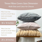 Pink Couch Pillow Covers 20" x 20" Striped Elegant Fluffy Blush Decorative Pillow Covers Faux Fur Boho Texture Throw Pillow Covers Decor for Sofa Chair Livingroom - 2 Pieces