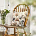 AVOIN colorlife Poppy Flowers Chinoiserie Fall Throw Pillow Cover, 18 x 18 Inch Seasonal Fall Leaves Cushion Case Decoration for Sofa Couch Farmhouse