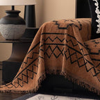 ROOMLIFE Brown Couch Cover 3 Cushion Sofa, Washable Non Slip Furniture Sofa Protector Cover, Soft Chenille Sofa Slipcovers Sectional L Shape Dogs Couch Cover Throw Blanket with Tassels 71''X134''