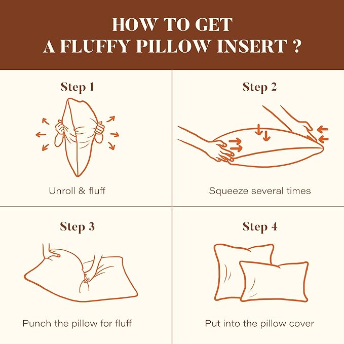 12x20 Feather Down Pillow Inserts Set of 2, Decorative Pillows with 100% Coton Cover, Throw Pillow for Bed, Couch and Sofa.