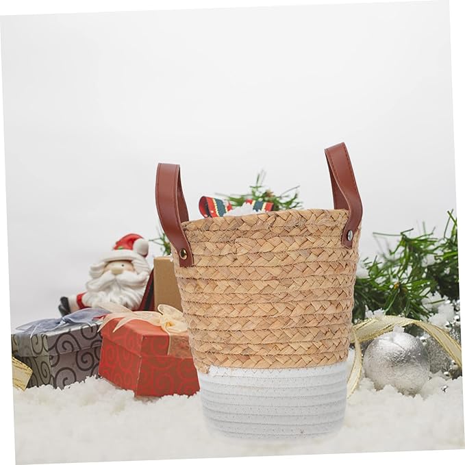 Boho Nursery Decor Straw Basket Potting Rattan Wall Decor Plant Basket Home Decorative Artistic