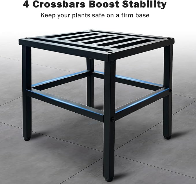 Plant Stand Indoor Outdoor,13 Inch Round Metal Plant Stands Riser,Heavy Duty Wrought Iron Pedestal Holders for Large Flower Pot,Outside Rust-Proof Black Flower Display Shelf for Patio,2-Pack