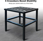 Plant Stand Indoor Outdoor,13 Inch Round Metal Plant Stands Riser,Heavy Duty Wrought Iron Pedestal Holders for Large Flower Pot,Outside Rust-Proof Black Flower Display Shelf for Patio,2-Pack