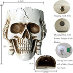 Skull Wall Planter for Home Décor, Hanging Skull Vase Unique Face Flower Pot Head Planters, White Resin Skeleton Gothic Planter for Indoor Outdoor Plants Decorations