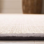 SAFAVIEH Area Rug 4x6 - Natural Fiber Collection - Marble & Dark Grey, Sisal, Woven Design with Border (NF143D)