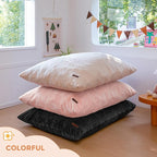 MAXYOYO 3 in 1 Kids Bean Bag Chair Bed, Child Floor Sofa for Gaming, Reading, Faux Fur Floor Mattress with High-Density Foam Filling for Living Room Bedroom
