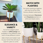 Fox & Fern Bamboo Plant Stand — 11.8 Inch Fixed Size Wooden Mid Century Planter Stand for Indoor Planters (Not Included) - Large Flower Pot Holder for Indoor Big Pots - Plug In Design - Bamboo