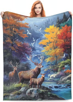 Animal Throw Blanket Soft Flannel Blanket 60"x50" in Bed Blanket Home Decor for Room Sofa Couch All Season