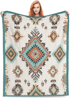 Boho Throw Blanket Soft Flannel Blanket 60"x50" in Bed Blanket Home Decor for Room Sofa Couch All Season