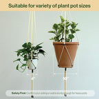 2 Packs Macrame Plant Hanger Colored Braided Polyester Rope Outdoor Indoor Adjustable Hanging Planter for up to 10 Inch Plant Pot Modern Boho Home Decor (Ivory/Forest Green)