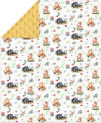 Spring Animals Baby Blankets for Girl Boy Raccoon Fox Deer Bird Snails Floral Leaves Soft Mink Dotted Backing Double Layer Swaddle Blanket for Toddler Nursery Forest Animal Bed Blanket 30x40