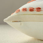 FUTEI Orange Decorative Throw Pillow Covers 18x18 Inch Set of 2, Soft Tufted Striped Textured Accent Cushion Case,Boho Pillows for Couch Decor