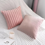 2 Pack 18x18 Pillow Cover Velvet Pillow Covers, Faux Fur Square Throw Pillow Covers for Living Room Decorations Throw Pillow Case, Throw Pillow Cover Cushion Cover for Home Sofa Bedroom Car, Pink