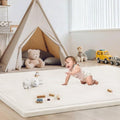 Baby Play Mat for Floor Nursery Rug Muscle Mat Area Rug Playroom Rug 79"x118" Playpen Mat Memory Foam 1.3" Thick Crawling Mat for Babies,Toddlers, Infants, Kids,Cream