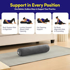 Meditation Cushion Bolster Pillow for Restorative Yoga – Supportive Cushion for Meditation, Pilates, and Relaxation – Filled with Buckwheat Hulls - Removable Cover
