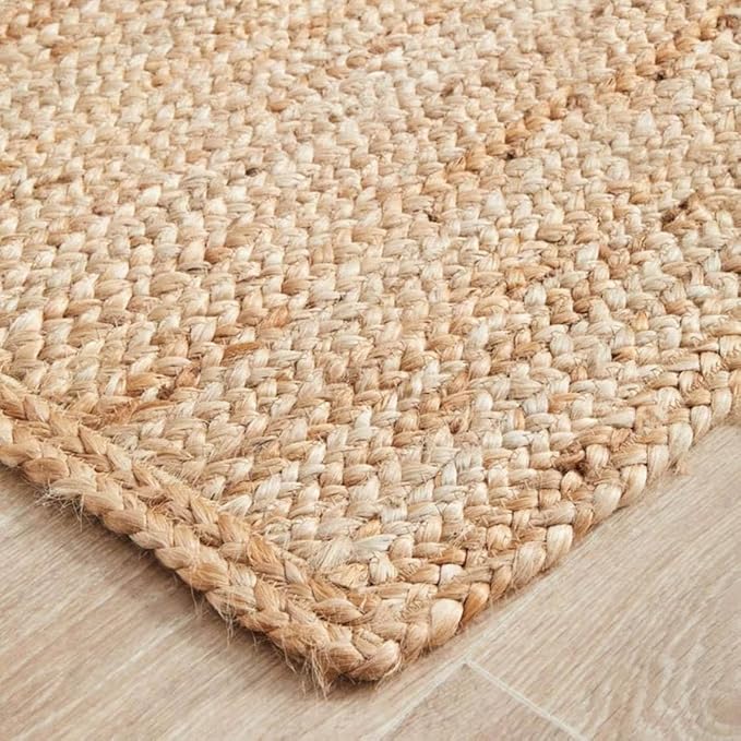 MDS Pack of 1 Handwoven Braided Jute Area Rug 8x10 Rectangular - 100% Natural Burlap Reversible Accent Rugs for Home Decor, Living Room, Doormat, Kitchen, Entryway Rug, Rustic, Farmhouse (8'x10')