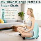 Floor Chair Floor Cushion Folding Padded Gaming Chair Adjustable 5-Position Floor Seat with Back Support for Kids Adult Great for Gaming Reading Meditating