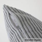 Home Brilliant Throw Pillow Covers 18 x 18 Set of 2 Striped Velvet Corduroy Gray Couch Pillow Covers Decorative Throw Pillow Covers for Couch Chair Bed, 18x18 inch, Light Grey