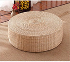 HUAWELL Japanese Style Handcrafted Eco-Friendly Breathable Padded Knitted Straw Flat Seat Cushion, Hand Woven Tatami Cushion Best for Zen, Yoga Practice or Buddha Meditation (19.7)