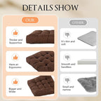 Meditation Floor Cushions, Thickened Floor Pillow for Adults, Large Square Pillows Seat Cushion for Tatami Living Room Yoga, Memory Sponge Block Added, 22x22 Inch, Brown