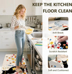 Cat Rugs for Kitchen Floor, Anti Fatigue Mats for Kitchen Floor Non Slip, 2PCS Rubber Kitchen Mat, Washable Cushioned Carpet Rug for Sink Laundry Gifts for Christmas 15.7"×27.5" +15.7"×47" 3.5mm
