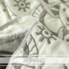 Boho Throw Blanket for Bed 100% Cotton Ultra Soft Rustic Quilt Spring Blanket Geometric Mandela Printed Farmhouse Decor Bed Blankets,80"x90" All Season Rustic Throw for Sofa Couch Chair