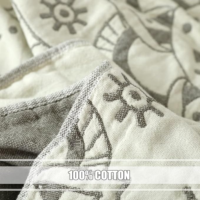Boho Throw Blanket for Bed 100% Cotton Ultra Soft Rustic Quilt Spring Blanket Geometric Mandela Printed Farmhouse Decor Bed Blankets,80"x90" All Season Rustic Throw for Sofa Couch Chair