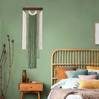 iHUFeather Macrame Wall Hanging Boho Wall Tapestry, Handmade Woven Wall Art for Living Room Bedroom Bohemian Home Decor 47.2" L x 15.7" W（ Green ）