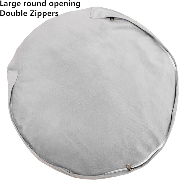 Asuprui Pouf Ottoman Unstuffed Ottoman Foot Rest No Filler Soft Fur Foot Stool 20x20x12 Inches Fuzzy Chair Floor Pouf Chair with Storage for Living Room Bedroom Snow Coffee