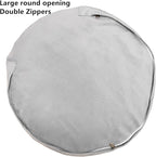 Asuprui Pouf Ottoman Unstuffed Round Poof Seat Foot Stool Ottoman Foot Rest No Filler 20x20x12 Inches Fuzzy Chair Floor Pouf Storage for Living Room Bedroom Coffee