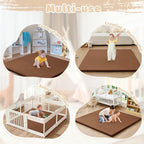 Waterproof Baby Play Mat for Floor Memory Foam 47 * 47 Cushion Playpen Playmat Tummy Time Nursery Rug Thick Pad Create Soft & Safe Area for Infants,Toddler,Kids,Chestnut