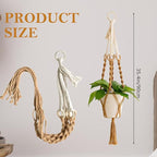 Hanging Planter for Indoor Plants, Colorful Macrame Plant Hanger with Tassel, Boho Wall Decor for Living Room Bedroom Office