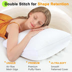 22x22 Premium Down Alternative Pillow Inserts, Set of 2 – Ultra-Plush Throw Pillows with 100% Cotton Cover for Sofa, Couch & Bed – Luxury Machine Washable Cushions