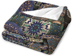 Indian Bohemian Throw Blanket Mandala Design Colorful Boho Floral Pattern Paisley Blanket for Sofa Bed Couch Chair Or Dorm 60"x80"