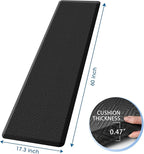Mattitude Kitchen Mat Cushioned Anti-Fatigue Floor Mat Water Resistant Non-Slip Mats and Rugs Standing and Comfort Desk Mats for House Sink Office Laundry (Black, 17.3"x60")