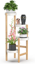 Wisuce Bamboo Plant Stands Indoor, 4 Tier Tall Corner Plant Stand Holder & Plant Display Rack for Outdoor Garden Indoor Home (4 Tier -2)