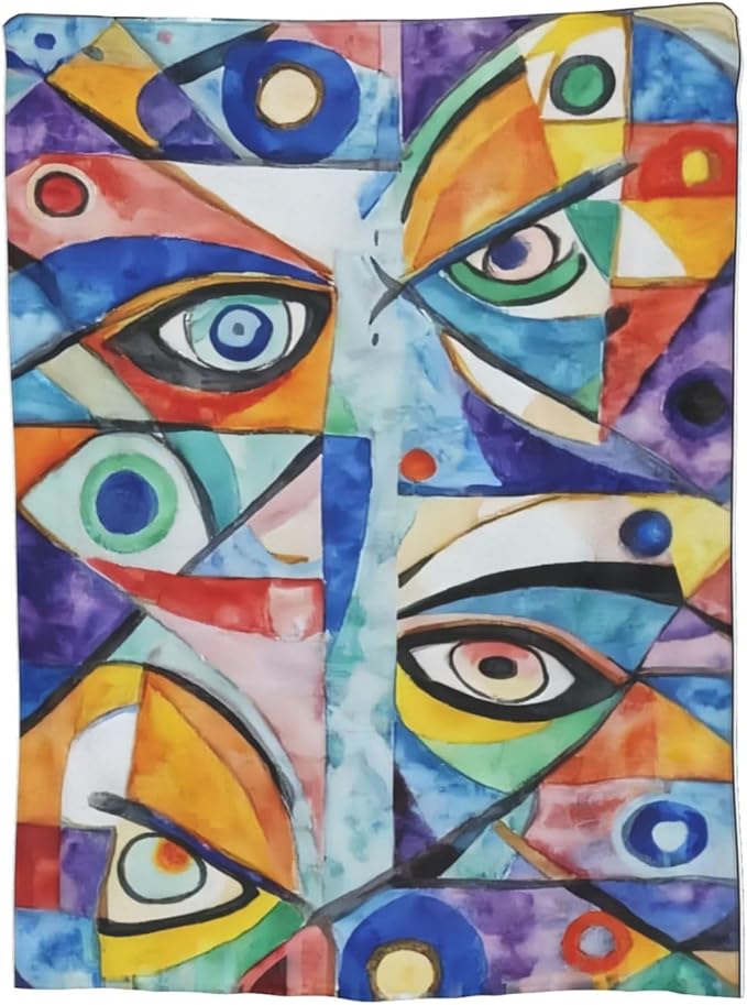 Abstract Throw Blanket Soft Flannel Blanket 60"x50" in Bed Blanket Home Decor for Room Sofa Couch All Season