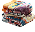 Boho Throw Blanket, 100% Organic Muslin Cotton Skin-Friendly Breathable Ultra Soft Bed Quilt Throw - All Season Decor Colorful Blanket for Sofa Couch Chair and Gift. 91" x 108"